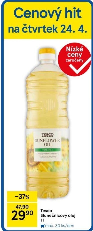 Slunečnicový olej Tesco