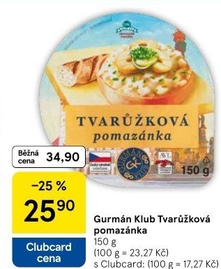 Tvarůžková pomazánka Gurmán klub