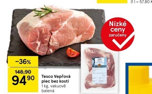 Vepřová plec bez kosti Tesco