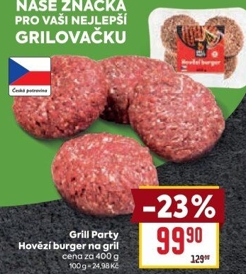 Hovězí burger Grill Party