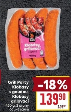 Klobása s goudou Grill Party
