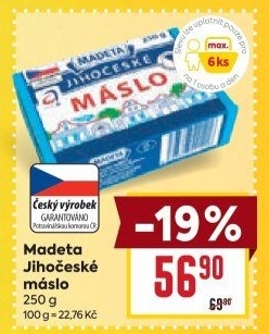 Máslo Jihočeské Madeta