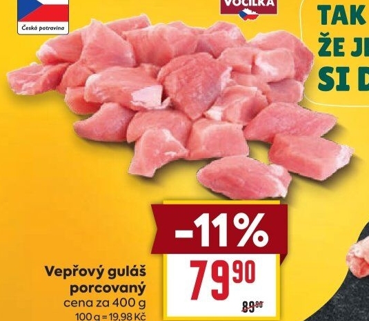 Maso na guláš vepřové Vocílka