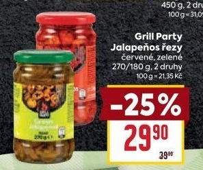 Papričky Jalapenos Grill Party