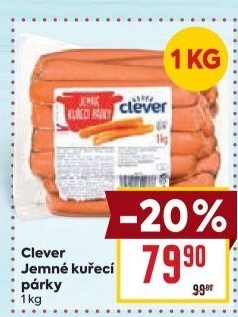Párky kuřecí jemné Clever
