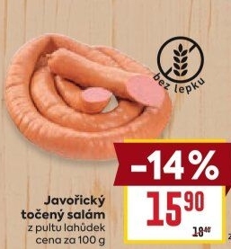 Salám javořický točený