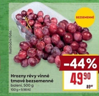 Hrozny tmavé bezsemenné