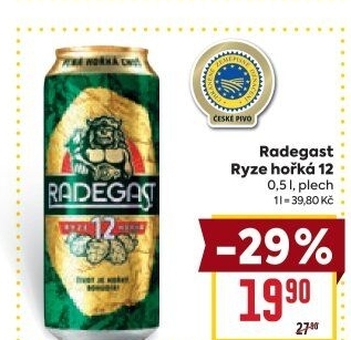 Pivo světlý ležák 12° Ryze hořká Radegast