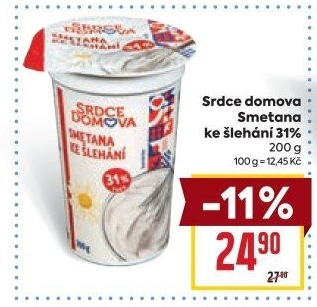 Smetana ke šlehání 31% Srdce domova
