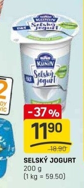 Bílý jogurt selský Mlékárna Kunín