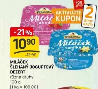 Jogurtový dezert Miláček Krajanka