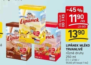 Nápoj mléko ochucené Lipánek Madeta
