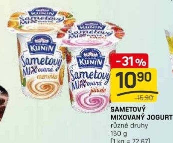 Ochucený jogurt sametový Mlékárna Kunín