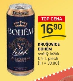 Pivo světlý ležák Bohém Krušovice