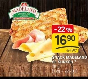 Snack Madeland se šunkou La Lorraine