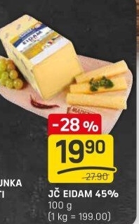 Sýr Eidam Jihočeský 45% Madeta