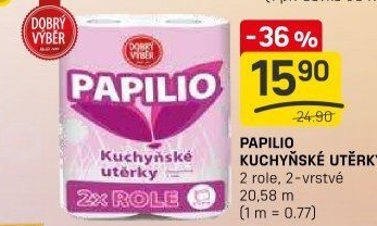 Utěrky kuchyňské 2vrstvé Papilio Dobrý Výběr
