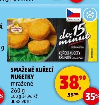 Nugetky kuřecí smažené mražené Vodňanské kuře