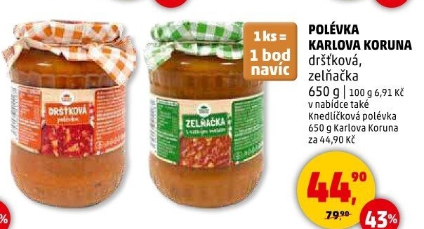 Polévka zelňačka Karlova Koruna