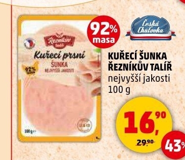 Šunka kuřecí nejvyšší jakosti Řezníkův talíř