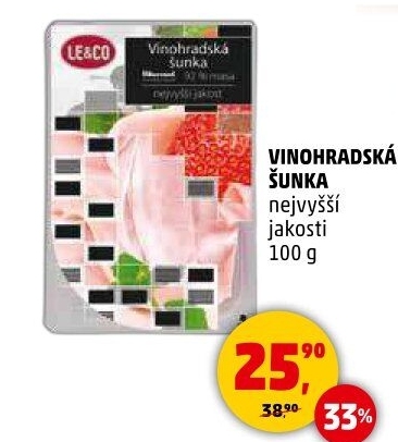 Šunka vinohradská nejvyšší jakosti LE&amp