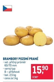 Brambory konzumní pozdní