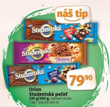Čokoláda Studentská pečeť Orion
