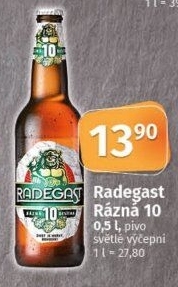 Pivo světlé výčepní Rázná 10° Radegast