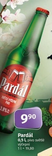 Pivo světlý ležák 11° Echt Pardál