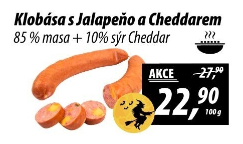 Klobása na gril s jalapeňo a cheddar