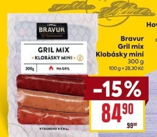 Gril mix klobásky mini Bravur