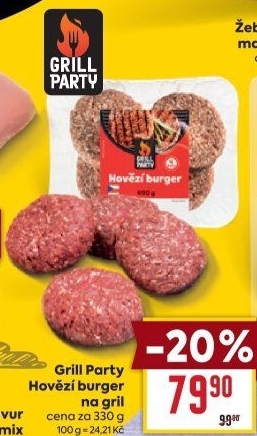 Hovězí burger Grill Party