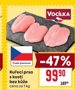 Kuřecí prsa s kostí Vocílka