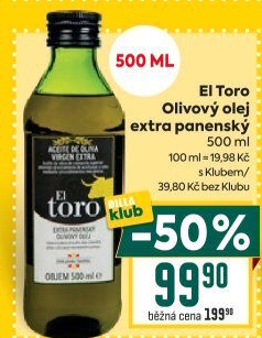 Olivový olej extra panenský El Toro