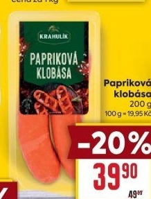Papriková klobása Krahulík