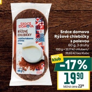 Rýžové chlebíčky polomáčené Srdce Domova