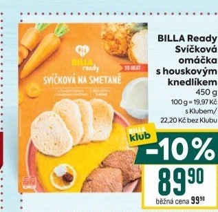 Svíčková omáčka s knedlíkem Ready Billa