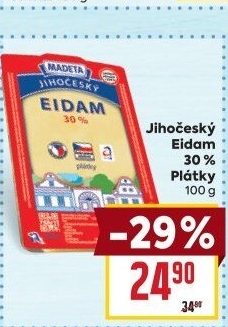 Sýr Eidam Jihočeský 30% Madeta