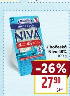 Sýr Niva Jihočeská 45% Madeta