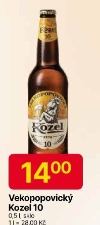 Pivo světlé výčepní 10°Velkopopovický Kozel