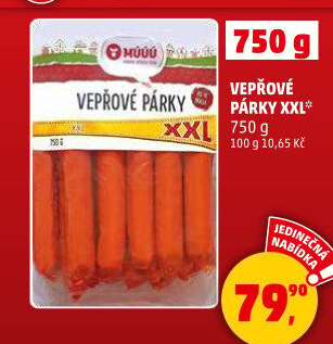 Párky vepřové loupací Maso uzeniny Písek