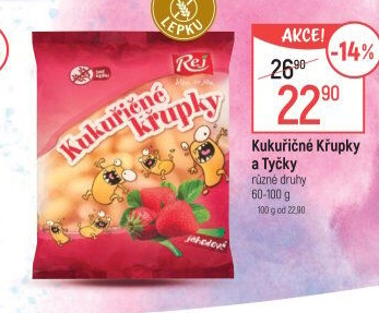 Kukuřičné tyčky bez lepku Rej