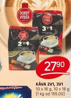 Instantní kávy porcované 2v1 Dobrý Výběr