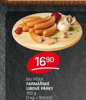 Párky farmářské libové Maso uzeniny Písek