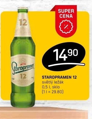 Pivo světlý ležák 12° Staropramen