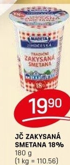 Smetana zakysaná Jihočeská Madeta 18%