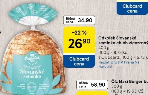 Chléb vícezrnný Slovanské semínko Odkolek