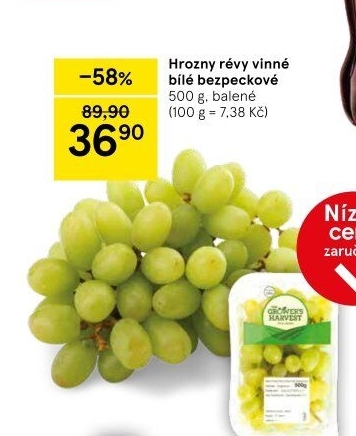 Hrozny bílé bezsemenné The Grower' - Tesco akcniletaky.com