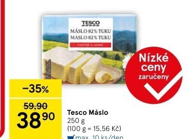 Máslo Tesco