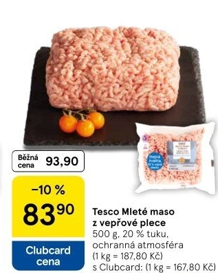 Maso mleté vepřové z plece Tesco